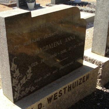 WESTHUIZEN ?rk Petrus Jacobus, v.d. 1894-1967 &amp; Magdalena Anna 1906-1958