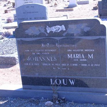 LOUW Johannes 1883-1968 &amp; Maria M. BRINK 1896-1972