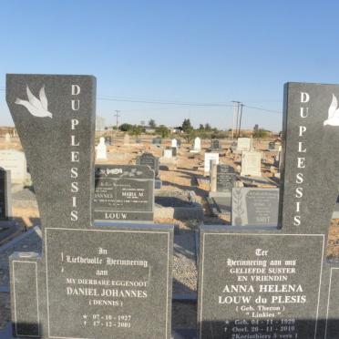 PLESSIS Daniel Johannes, du 1927-2001 &amp; Anna Helena Louw THERON 1929-2010 