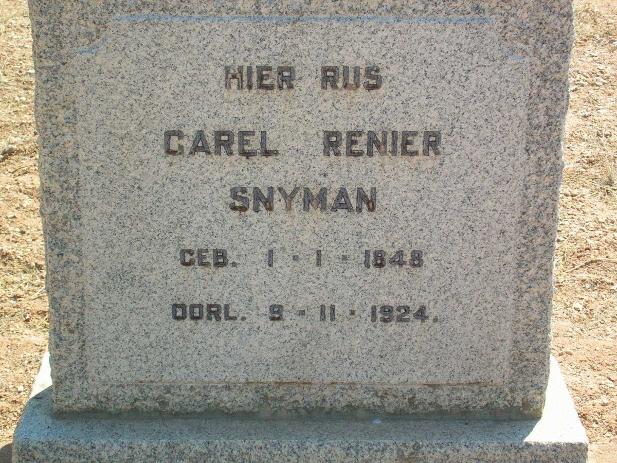 SNYMAN Carel Renier 1848-1924