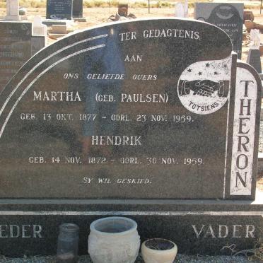THERON Hendrik 1872-1959 &amp; Martha PAULSEN 1877-1959