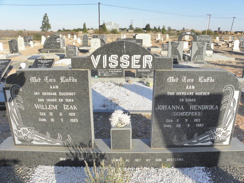 VISSER Willem Izak 1901-1985 &amp; Johanna Hendrika SCHEEPERS 1913-1997