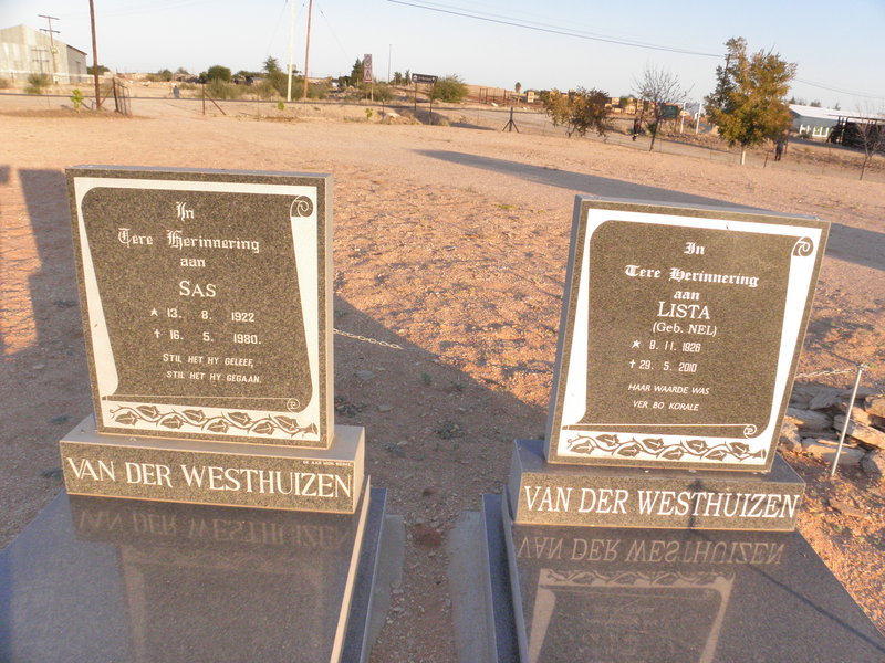 WESTHUIZEN Sas, van der 1922-1980 &amp; Lista NEL 1926-2010