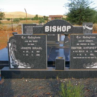 BISHOP Joseph Israel 1912-1986 &amp; Hester Antoinette LE ROUX 1916-1982