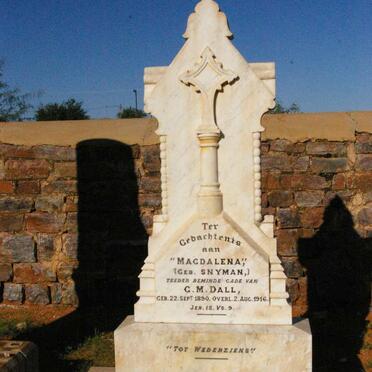 DALL  Magdalena nee SNYMAN 1890-1916