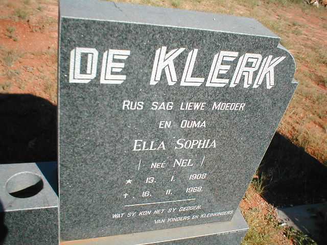 KLERK Ella Sophia, de nee NEL 1908-1968