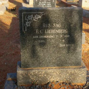 LIEBENBERG E.C. nee HANEKOM 1881-19??