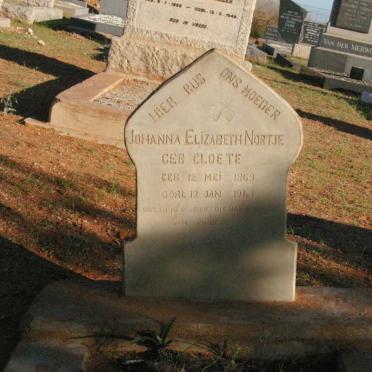 NORTJE Johanna Elizabeth nee CLOETE 1869-1943