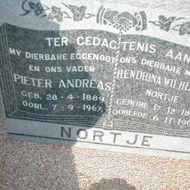 NORTJE Pieter Andreas 1889-1967 &amp; Hendrina Wilhelmina 1899-1968