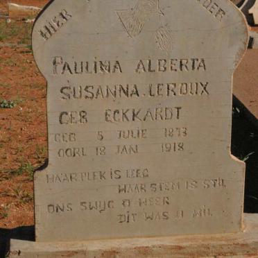 ROUX Paulina Alberta Susanna, le nee ECKKARDT 1873-1918