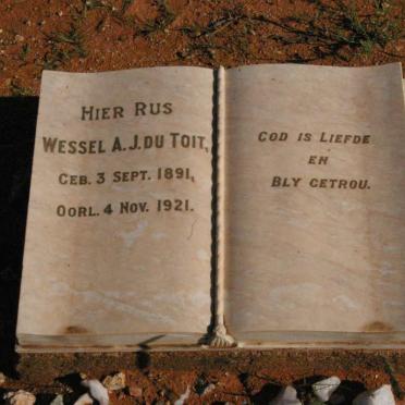 TOIT Wessel A.J., du 1891-1921