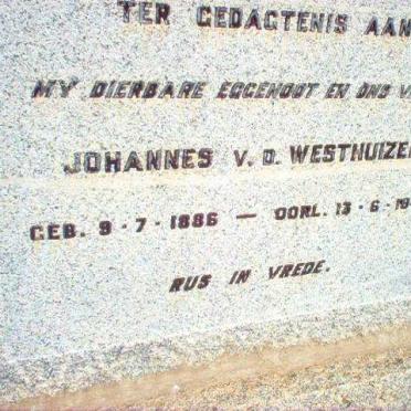 WESTHUIZEN Johannes, v.d. 1886-1949