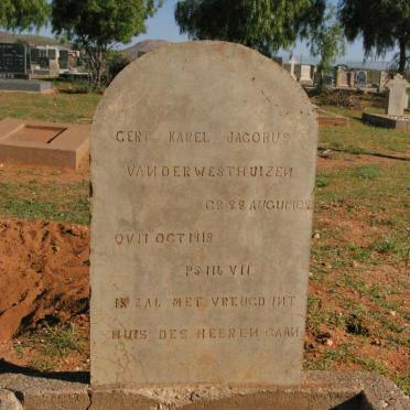 WESTHUIZEN Gert Karel Jacobus, van der 1902-1918