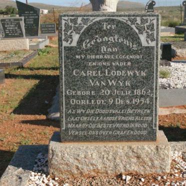 WYK Carel Lodewyk, van 1862-1954