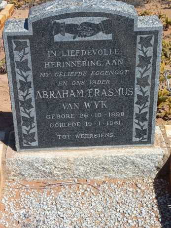 WYK Abraham Erasmus, van 1898-1961