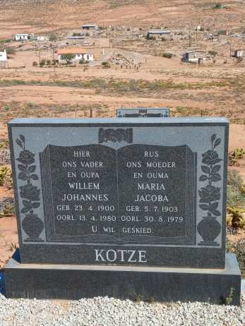 KOTZE Willem Johannes 1900-1980 &amp; Maria Jacoba 1903-1979