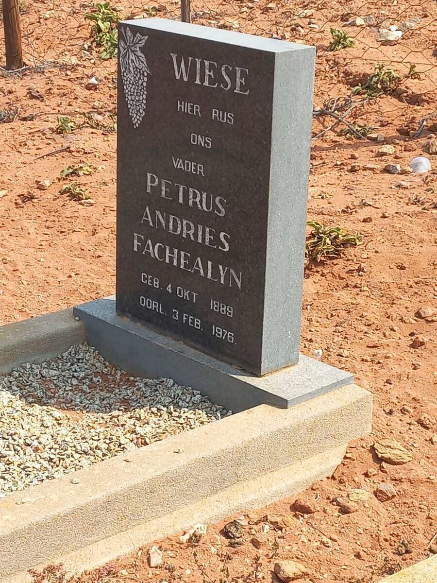 WIESE Petrus Andries Fachealyn 1889-1976