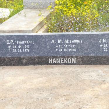 HANEKOM C.P. 1913-1979 &amp; A.M.M 1911-2004 :: HANEKOM J.N. 1945-1989