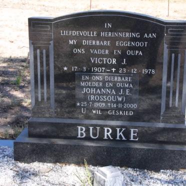 BURKE Victor J. 1907-1978 &amp; Johanna J.E. ROSSOUW 1909-2000