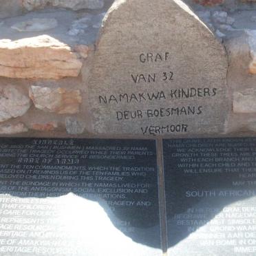 Mass grave for 32 massacred Namakwa children - late 1800's