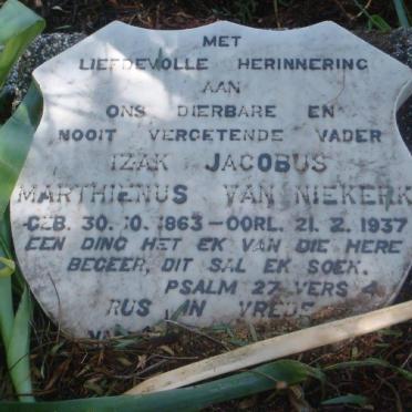 NIEKERK Izak Jacobus Marthienus, van 1863-1937