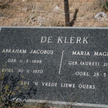 KLERK Abraham Jacobus, de 1898-1970 &amp; Maria Magdalena AURET 1900-1983
