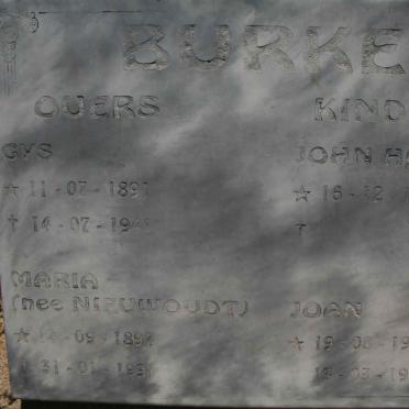 BURKE Gys 1891-1941 &amp; Maria NIEUWOUDT 1897-1991 :: BURKE John Henry 1927- :: BURKE Joan 1929-1987