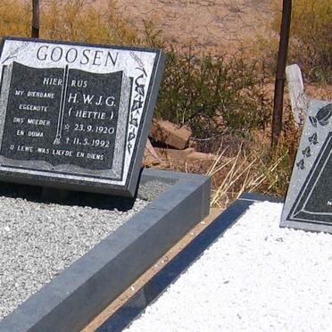 GOOSEN H.J. 1926-2004 &amp; H.W.J.G. 1920-1992