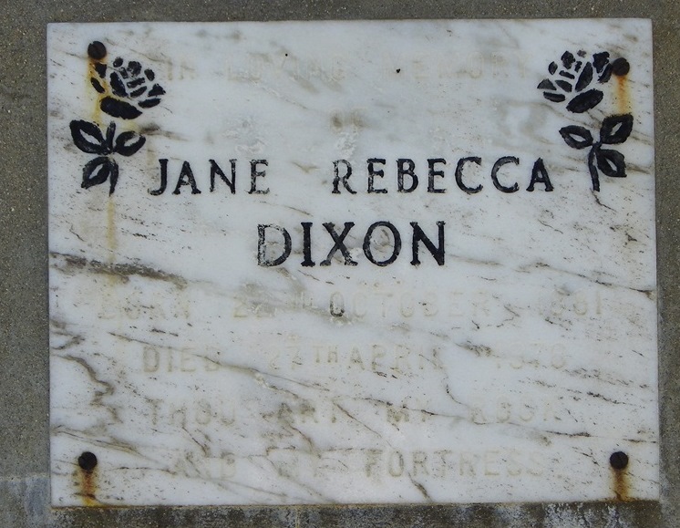 DIXON Jane Rebecca 1881-1978