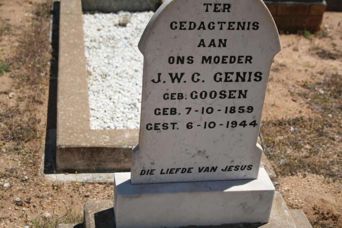 GENIS J.W.C. nee GOOSEN 1859-1944