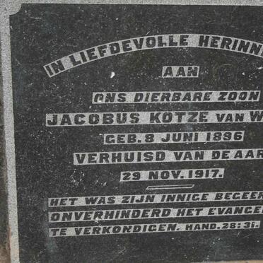 WIJK Jacobus Kotze, van 1896-1917 _2