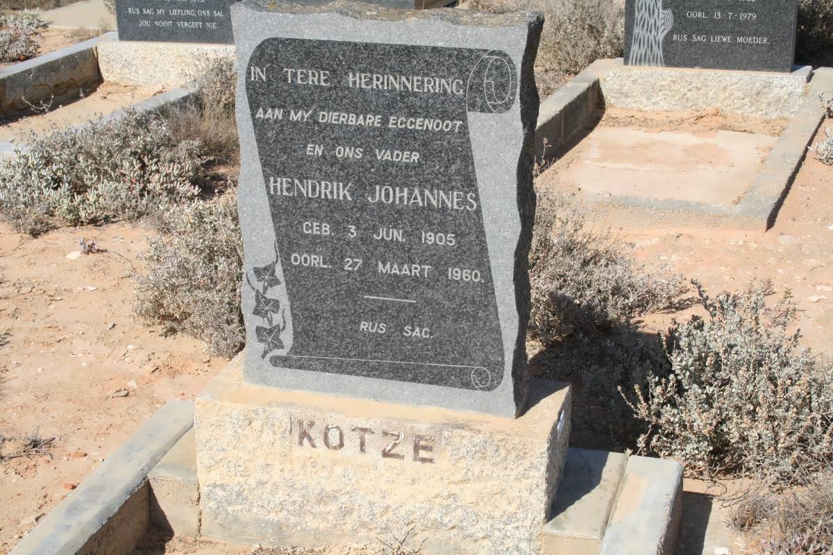 KOTZE Hendrik Johannes 1905-1960