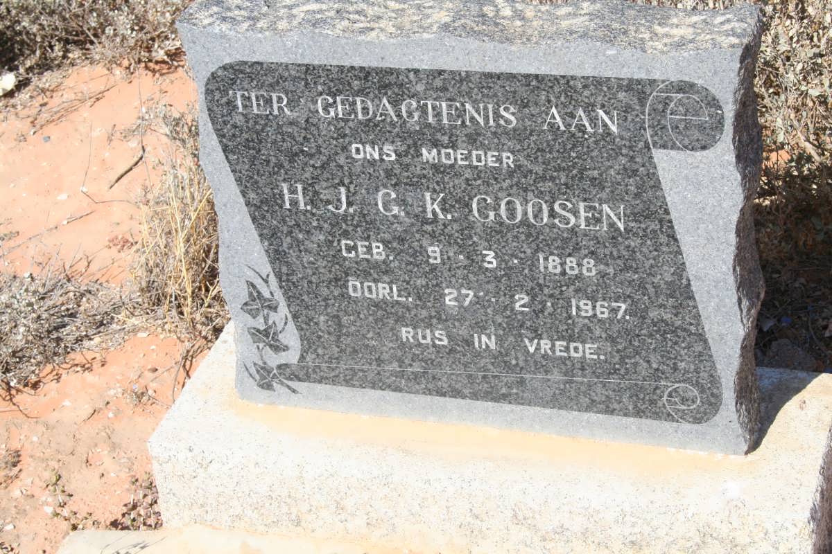 GOOSEN H.J.C.K. 1888-1967