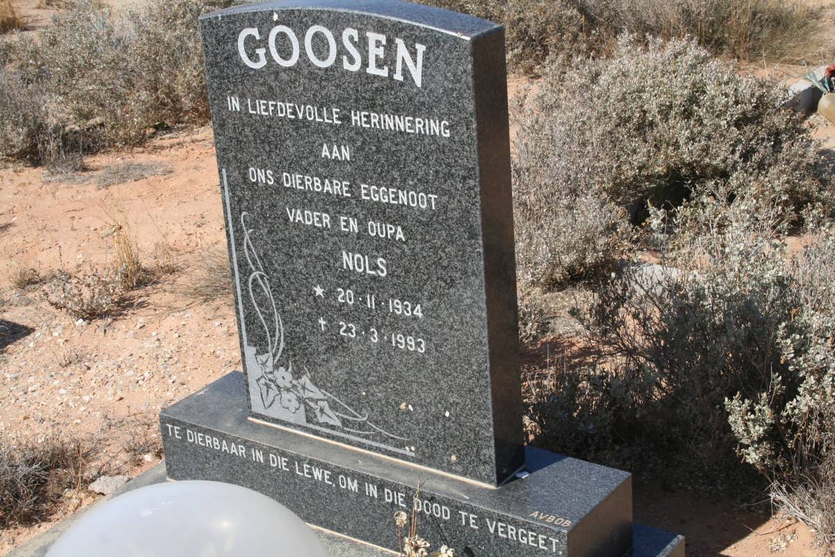GOOSEN Nols 1934-1993