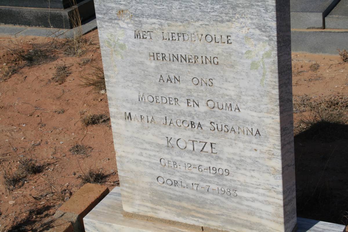 KOTZE Maria Jacoba Susanna 1909-1983