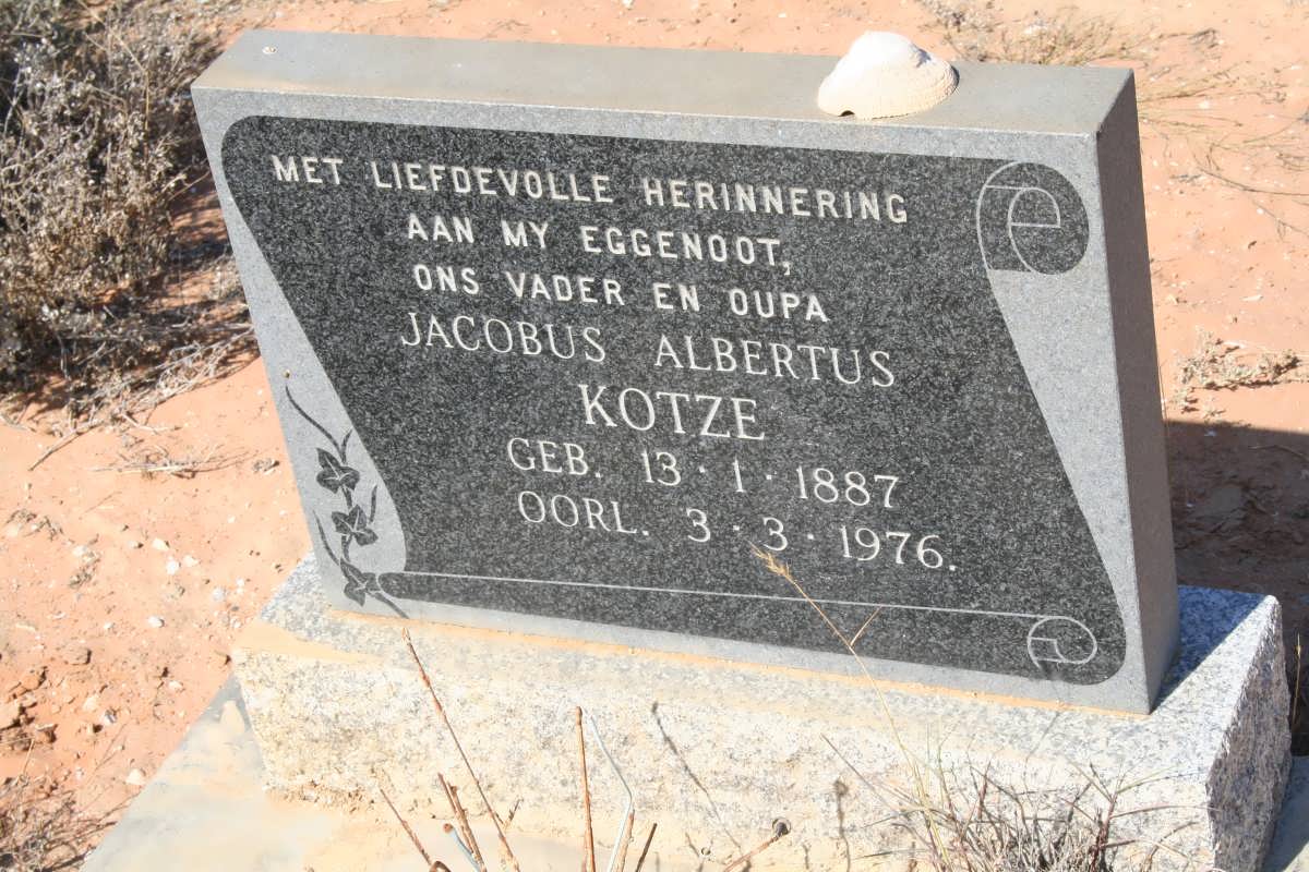 KOTZE Jacobus Albertus 1887-1976