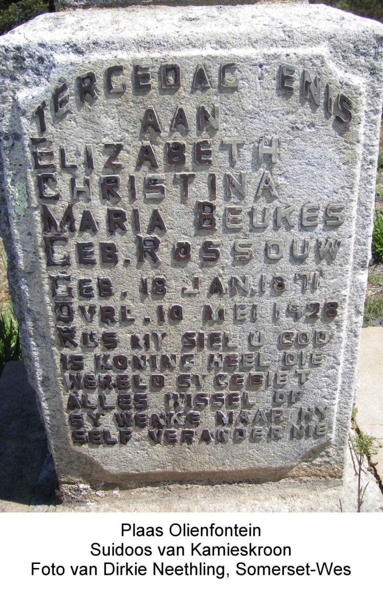 BEUKES Elizabeth Christina Maria nee ROSSOUW 1871-1928