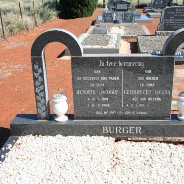 BURGER Hendrik Jacobus 1908-1984 &amp;  Gerbrecht Louisa VAN NIEKERK 1911-