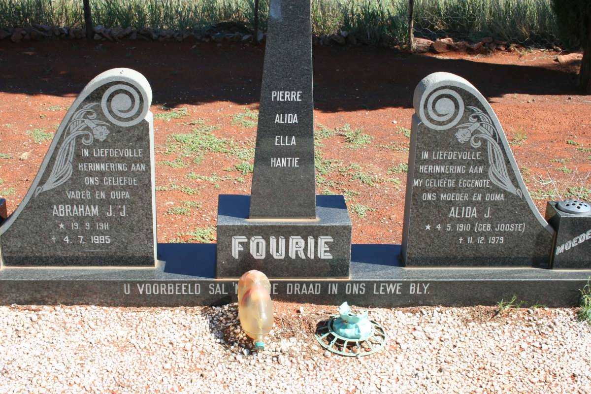 FOURIE Abraham J. J. 1911-1995 &amp;  Alida J. JOOSTE 1910-1979