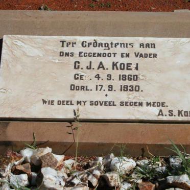 KOEN C. J. A. 1860-1930