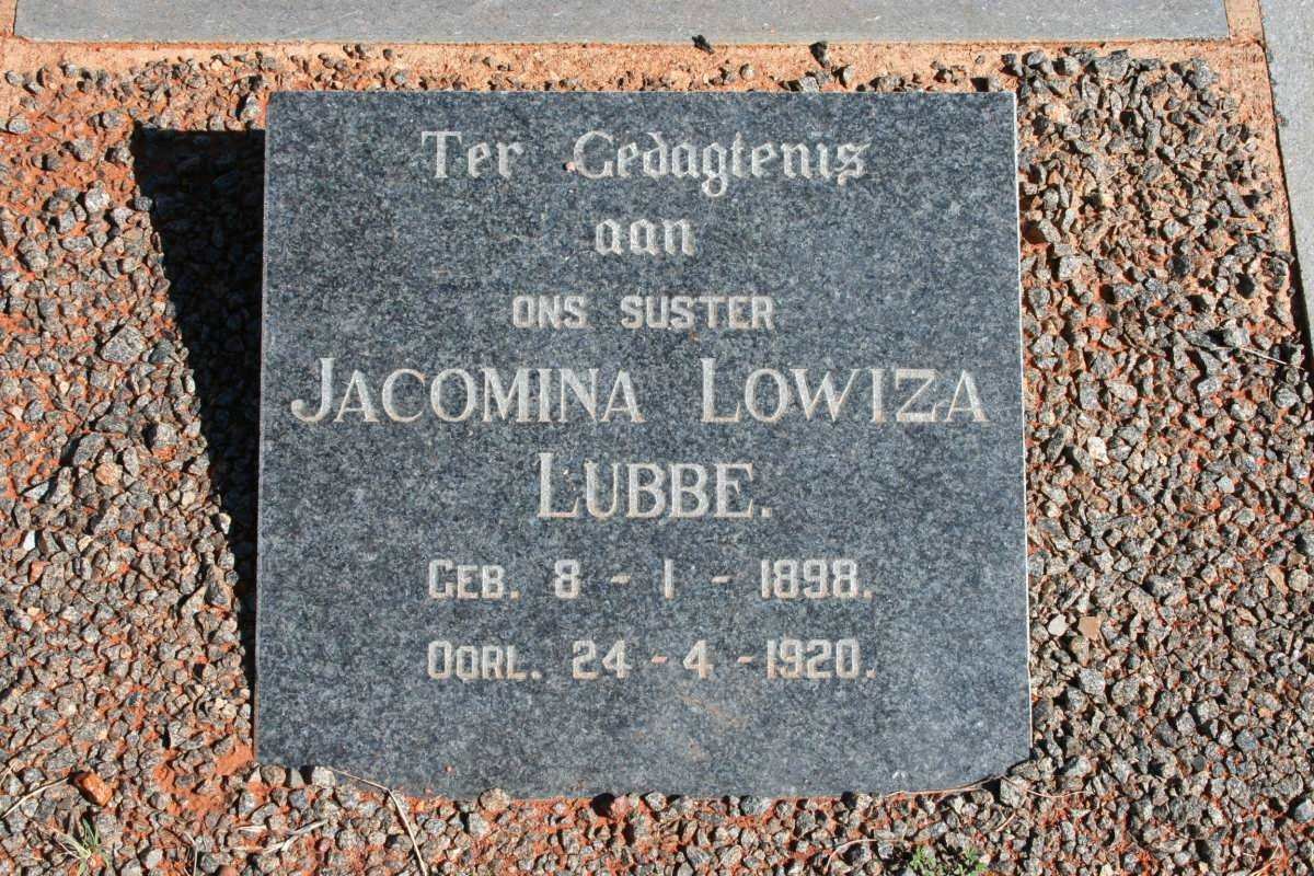 LUBBE Jacomina Lowiza 1898-1920
