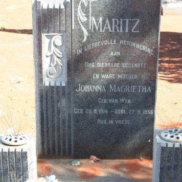 MARITZ Johanna Magrietha nee VAN WYK 1914-1956