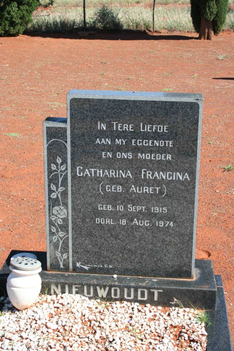 NIEUWOUDT Catharina Francina nee AURET 1915-1974
