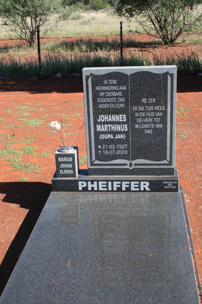 PHEIFFER Johannes Marthinus 1927-2003