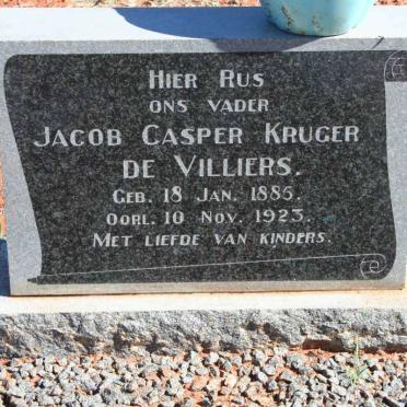 VILLIERS Jacob Casper Kruger, de 1885-1923