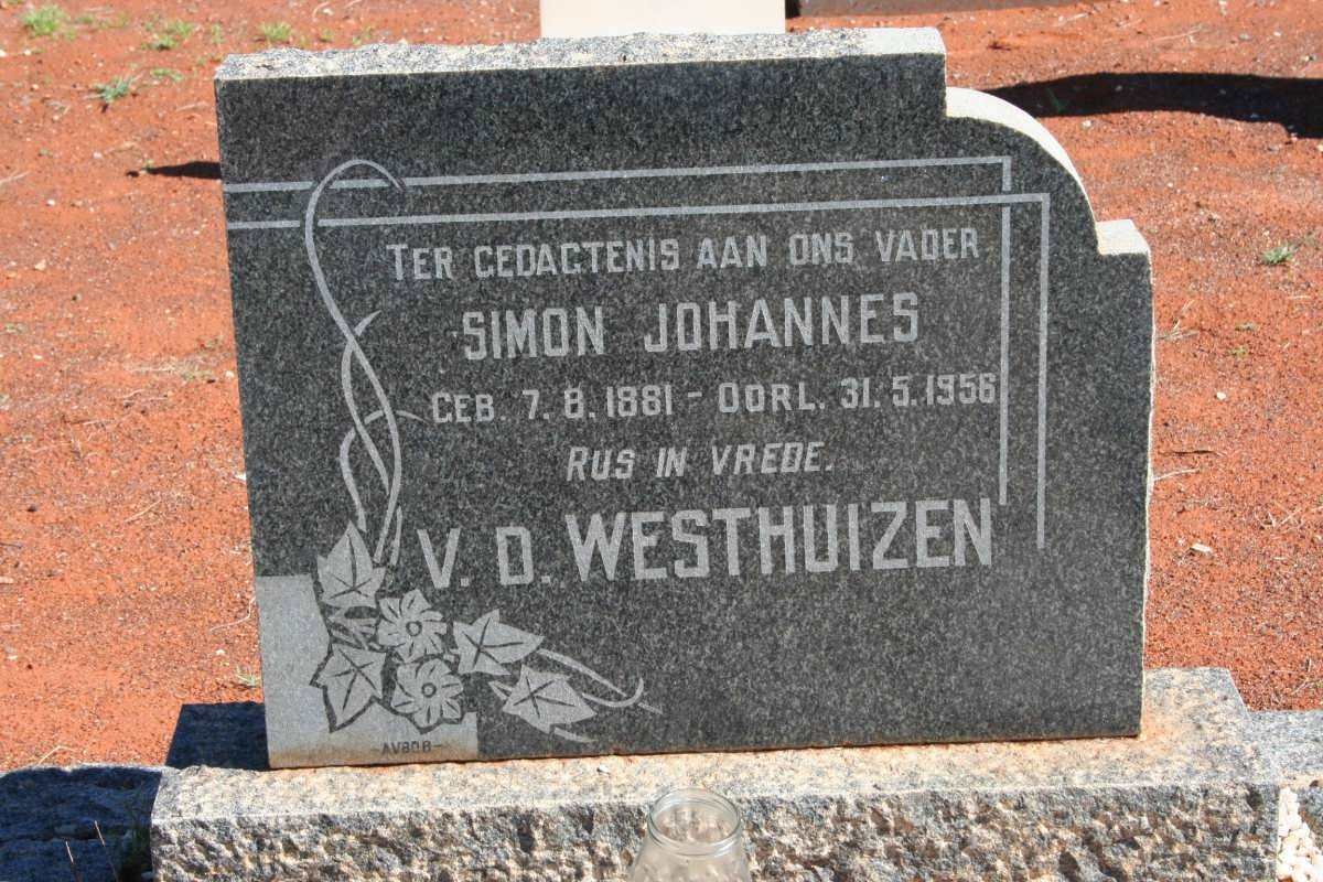 WESTHUIZEN Simon Johannes, van der 1881-1956