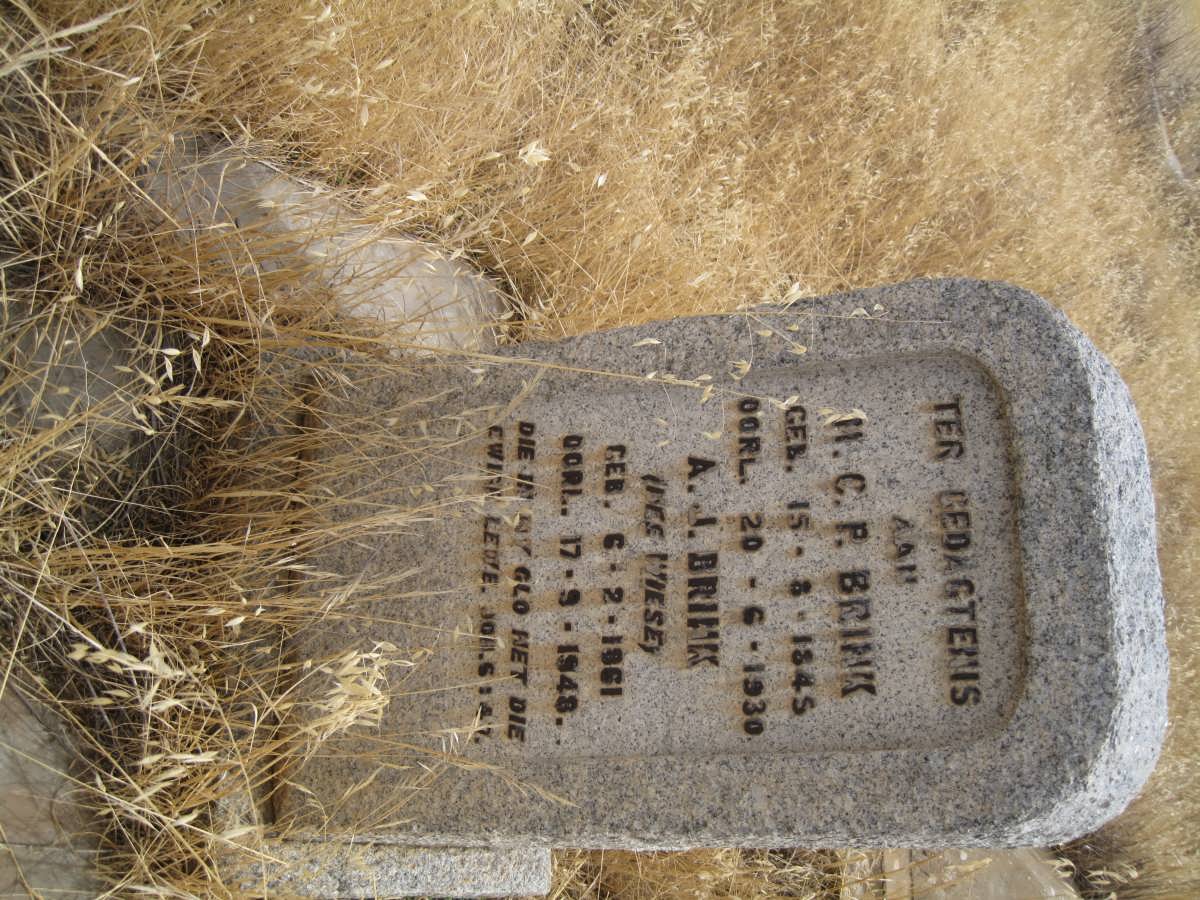 BRINK H.C.P. 1845-1930 &amp; A.J. WIESE 1861-1948