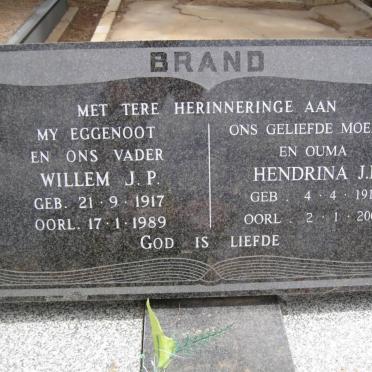 BRAND Willem J.P. 1917-1989 &amp; Hendrina J.E. 1919-2009