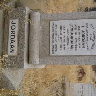 JORDAAN L. 1836-1932 &amp; C.W. LOUW 1850-1922