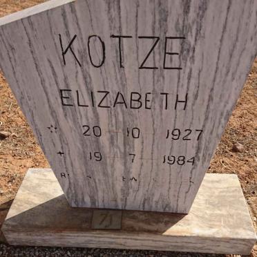 KOTZE Elizabeth 1927-1984